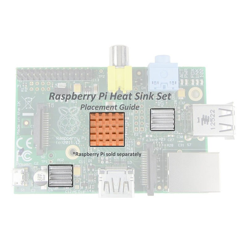 Premium 2 Set/6 pcs CPU RAM LAN Heatsink Cooler Kit, Mini PC Raspberry Pi 2, raspberry Pi EEN EEN +, Raspberry Pi B B + Radiator Koeling