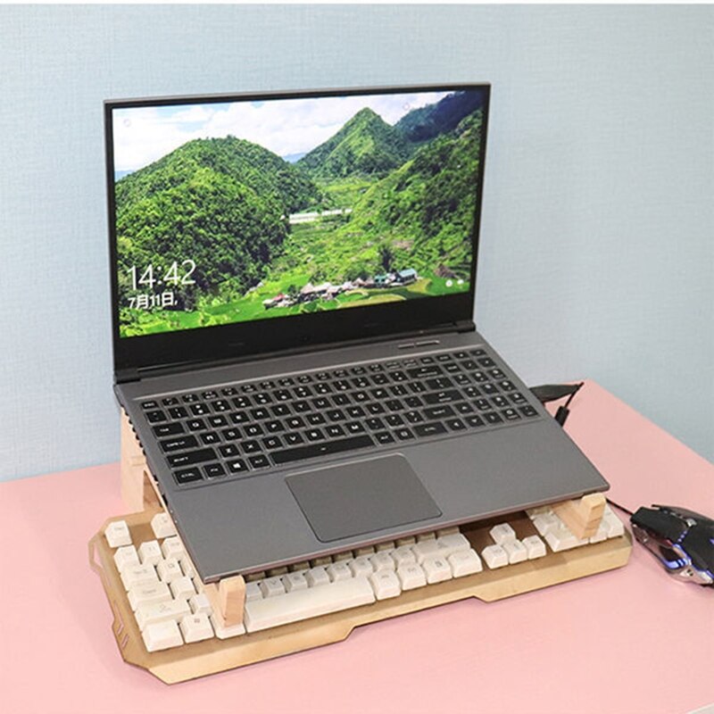 Afneembare Houten Laptop Stand Cooling Beugel Voor Notebook Macbook Pro Air Pro Universele Hout Houder