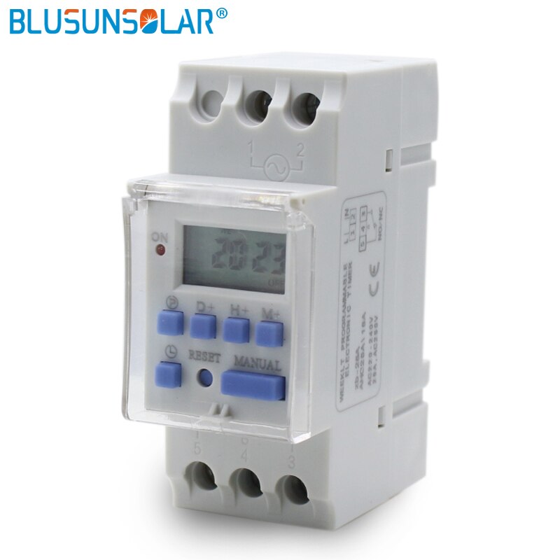 Multifunctional weekly programmable electronic timer AC180V-264V 50/60HZ LCD display on/auto/off disconnct switch