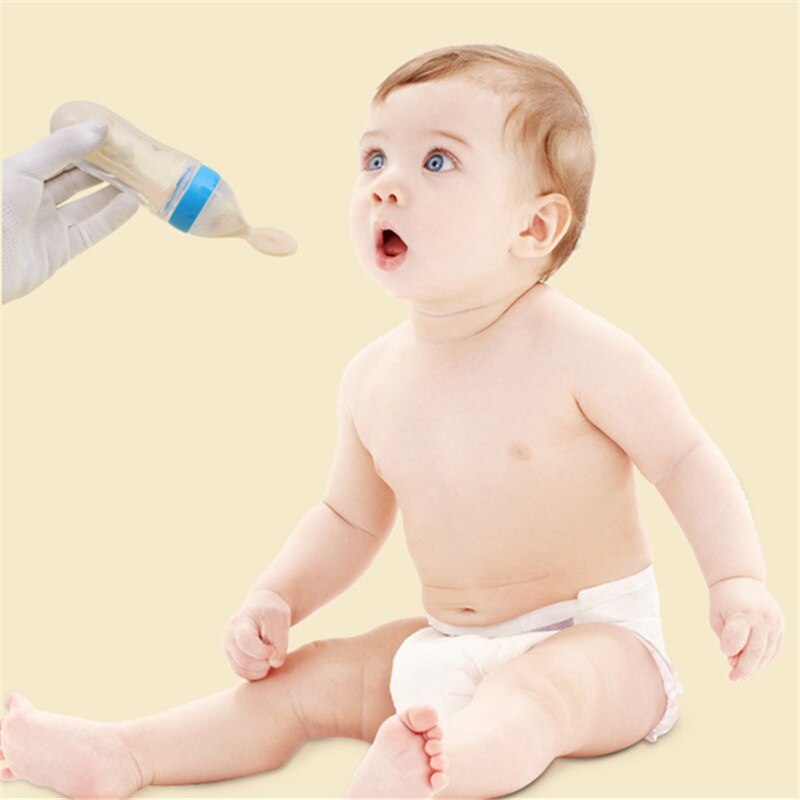Baby Complementary Food Bottle Silicone Baby Bottle Infant Training Squeeze Spoon