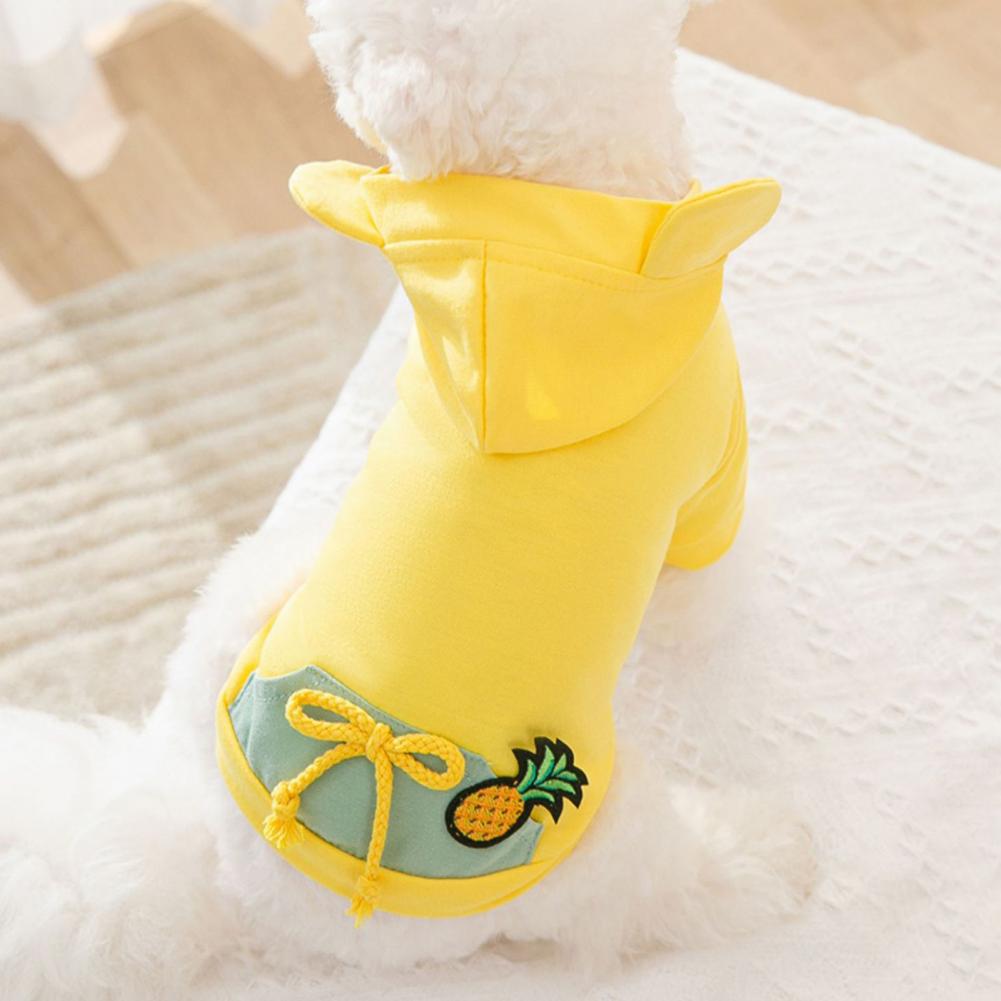 Camiseta con capucha para mascota, camisa transpirable de dos patas para perro, sudadera transpirable de algodón puro informal para animales pequeños