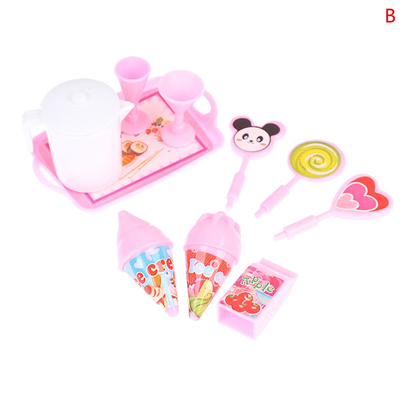 1:12 Simulation Miniature Furniture Toy Doll Dollhouse Refrigerator Table Food: B