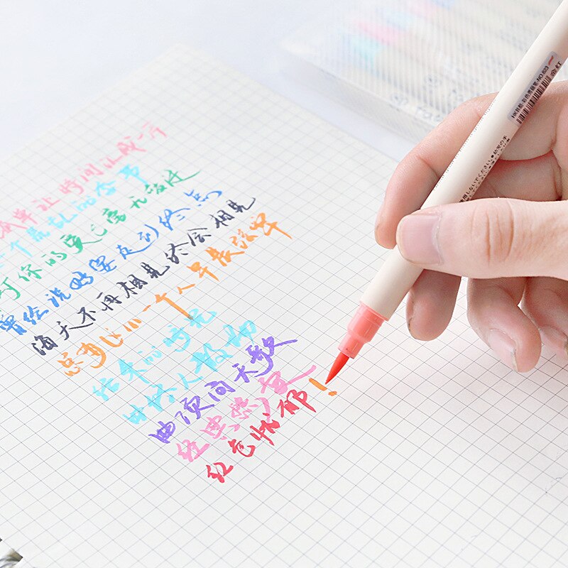 10 kleuren/set art Marker Pen kalligrafie tekening Scrapbooking Ambachten Zachte Borstel Pen Art Marker Pen Voor Briefpapier School levert