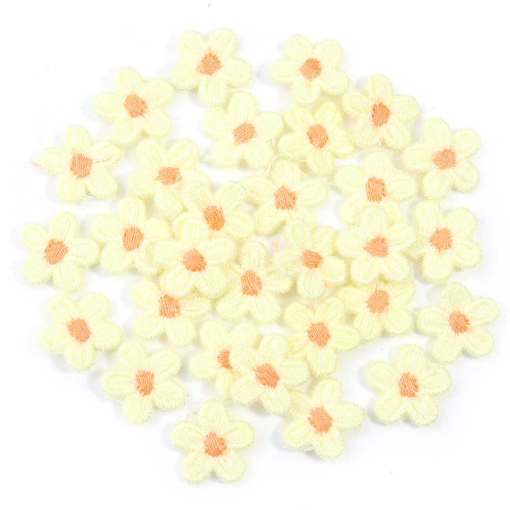 30Pcs Multicolor Flower Appliques Lace Floral Flower Embroidery Patch DIY Sewing Clothes Headwear Wedding Home Decorate Supplies: WHITE