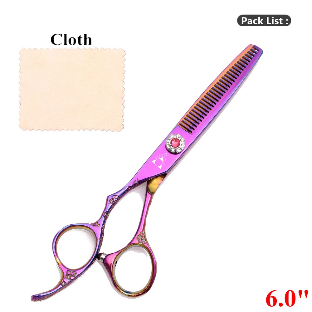 5.5 6.0 Barber Scissors Left Handed Hair Scissors 440C Japan Hairdressing Scissor Thinning Shears Hairdresser 8002#: 8002 CAI Ya 6.0