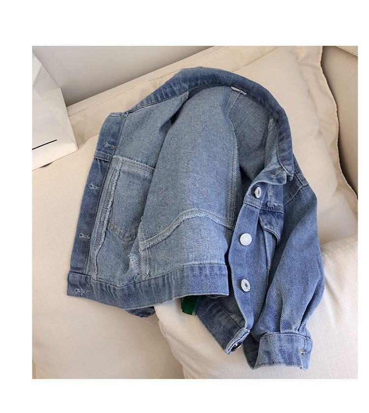 Automne Bébé Jeans Veste Hiver Broderie À Capuche Veste En Jean Pour Bébé Filles Veste Manteau Vêtements D'extérieur Pour Enfant Enfants Vêtements 7-8Y