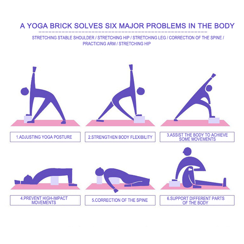 Bloques de espuma EVA para gimnasio herramientas de yoga, Cojín que estiliza la silueta, entrenamiento de la salud