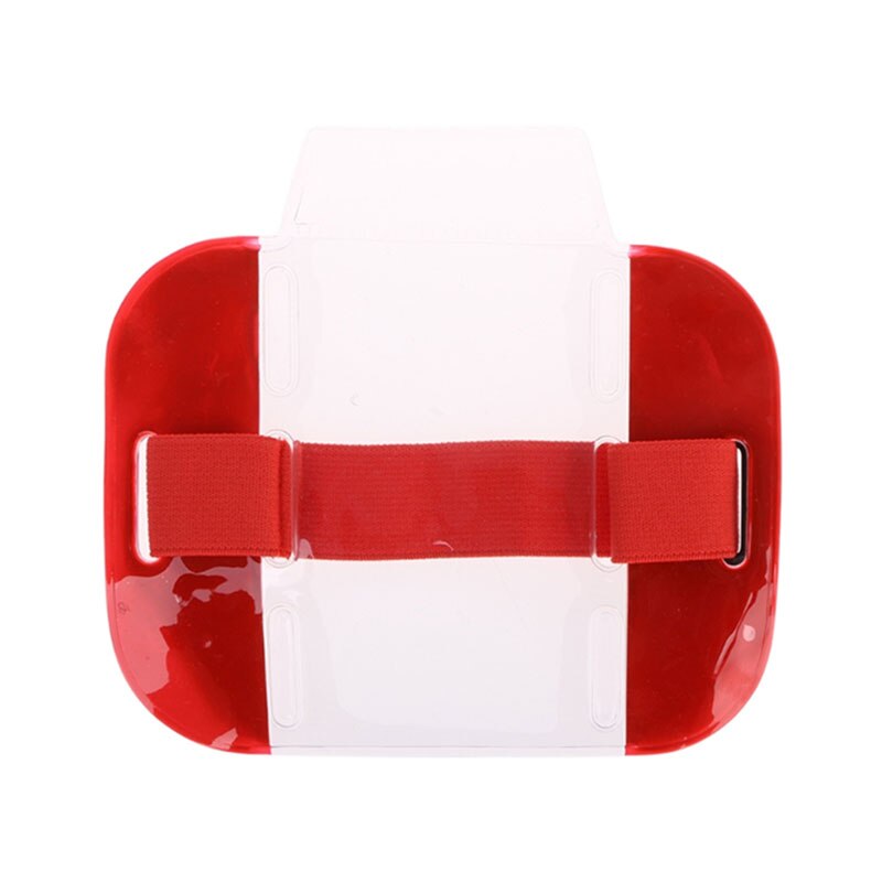 1pc elastyczne ramię zespół uchwyt na identyfikator zdjęcie opaska etui na karty kredytowe przenośna przezroczysta karta pcv organizator wysokiej jakości: Czerwony