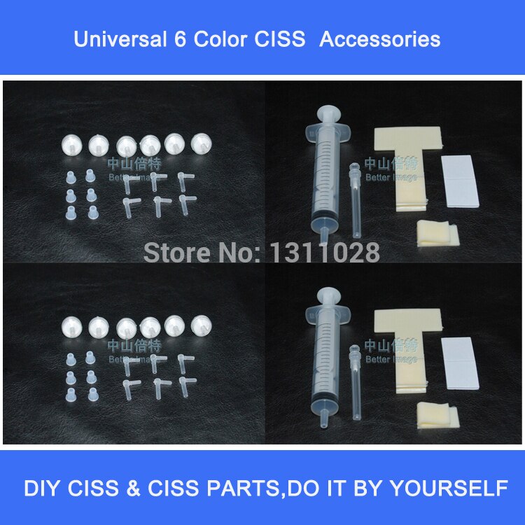 INK WAY 2 Sets of universal 6 Color Ciss Accessories, Ciss Parts for 6C DIY CISS ,assemble the ciss by yourself