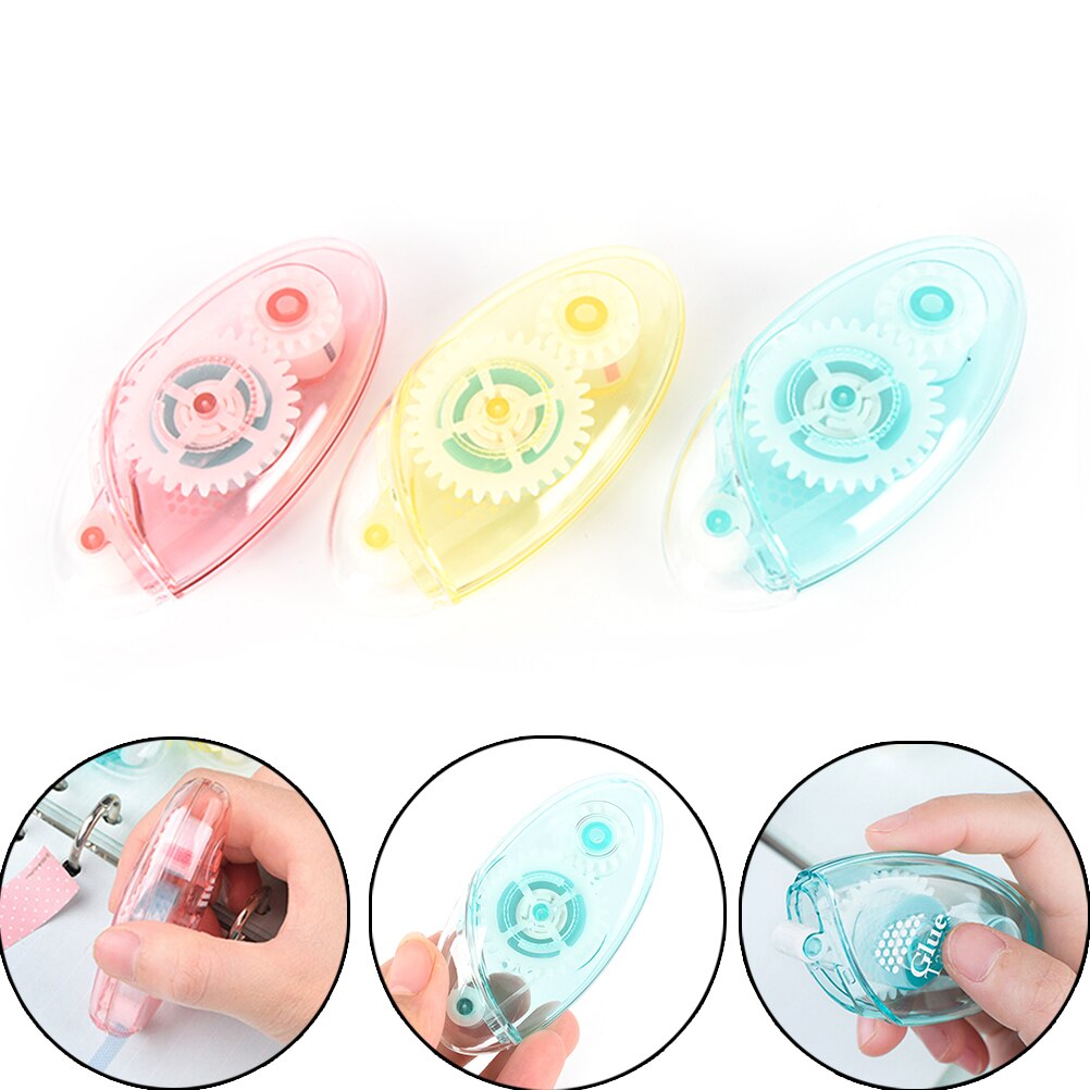 Mini Double Sided Adhesive Roller Tape Glue Dot Liner Petit Disposable For DIY wheel easy to carry