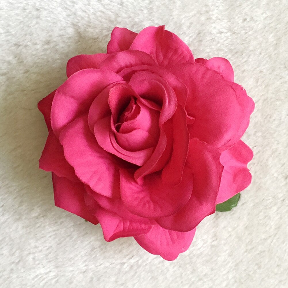 Horquilla de flores rosas para mujer, 1 piezas, broche, pinzas para el pelo de de Boda nupcial, accesorios para el cabello de flores artificiales: Rojo rosado