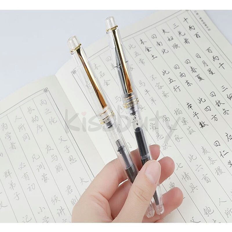 Fountains Brush Pen Transparent Gold Fountain Pen Calligraphy Soft Water Brush Drawing Writing Caligraphy Ink Pen Art Supplies