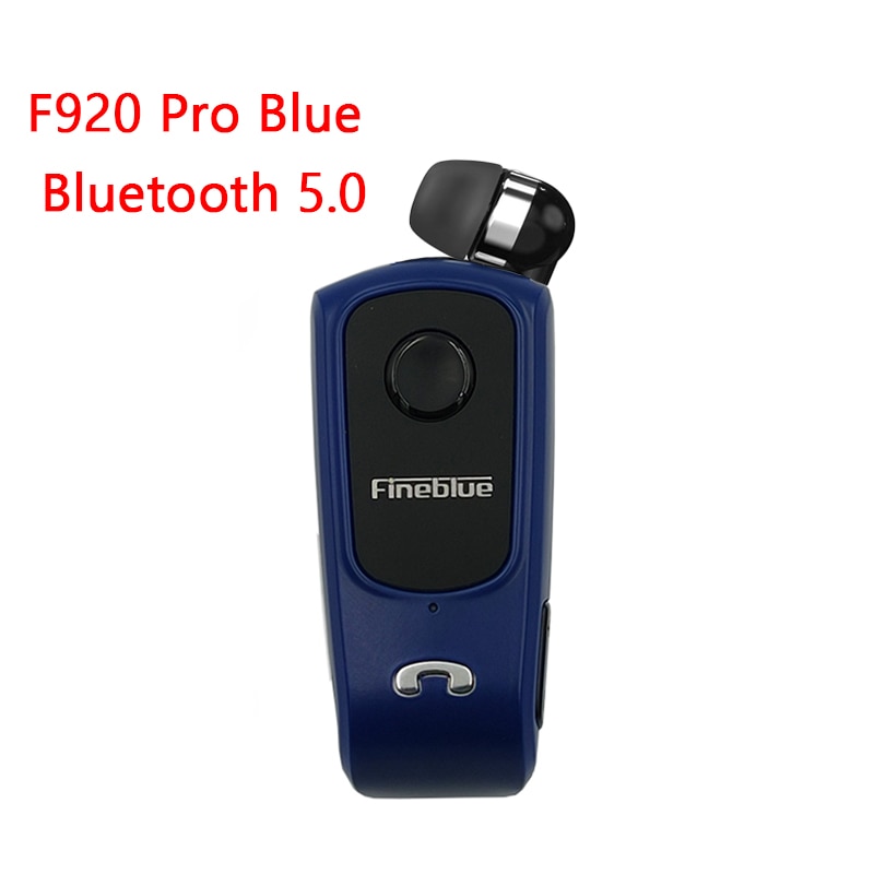 Fineblue F920 Pro Mini Earphone Bluetooth 5.0 Retractable Headset Wireless Clip for iPhone SAMSUNG Bluetooth-headphone Sports: Blue no box