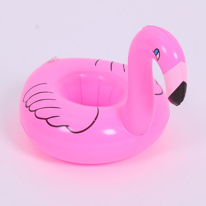 Luftmadrasser för kopp uppblåsbar flamingo dryck kopphållare pool flyter bar glasunderlägg flytanordningar rosa leksak dryck hållare