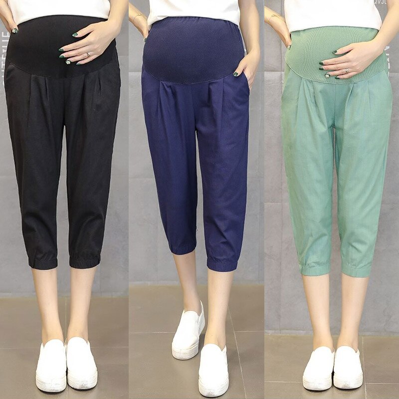 Sommarbyxor gravidbyxor gravida kläder kort capris graviditetsartiklar damkläder overall storlek m-xxl vetement femmel