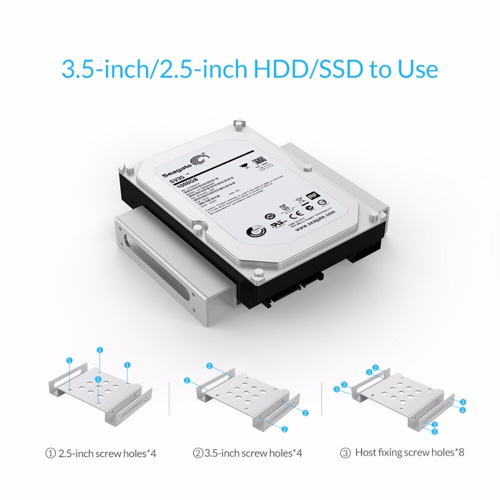 Orico 5.25 Inch Tot 2.5 Of 3.5 Inch Hard Disk Drive Mounting Bracket Dock Met Schroeven Harde Schijf Houder Voor hdd Ssd