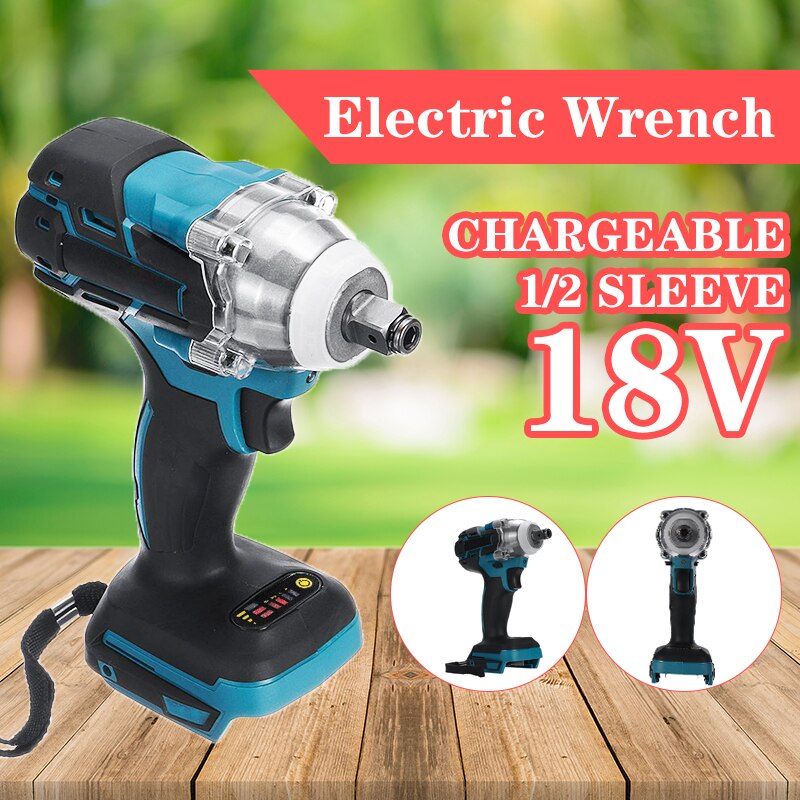 18V Impact Wrench Brushless Cordless Electric 1/2 Socket Wrench Power Tool 520N.m Torque Rechargeable For Makita Battery