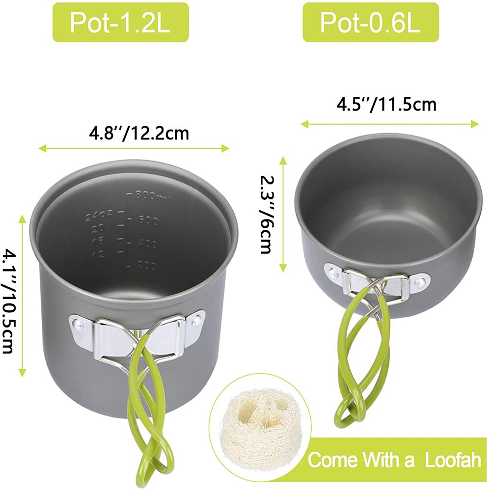 Ultralight Camping Cookware Kitchen Utensils Hiking Picnic Backpacking Camping Equipment Bowler Pot 1-2persons