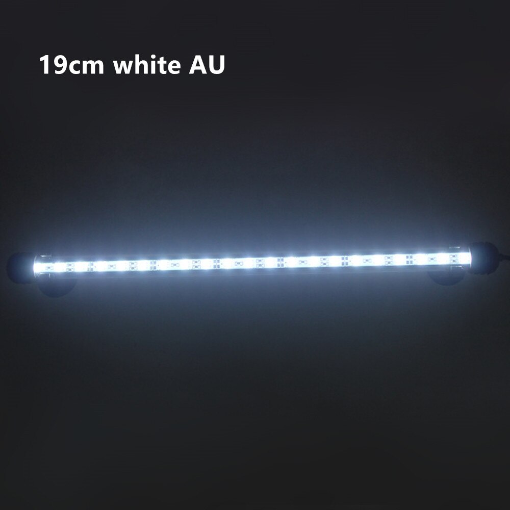 Waterproof LED Aquarium Lights Fish Tank Light Bar Blue/White 19CM Submersible Underwater Clip Lamp Aquatic Decor RGB light: 19cm white AU