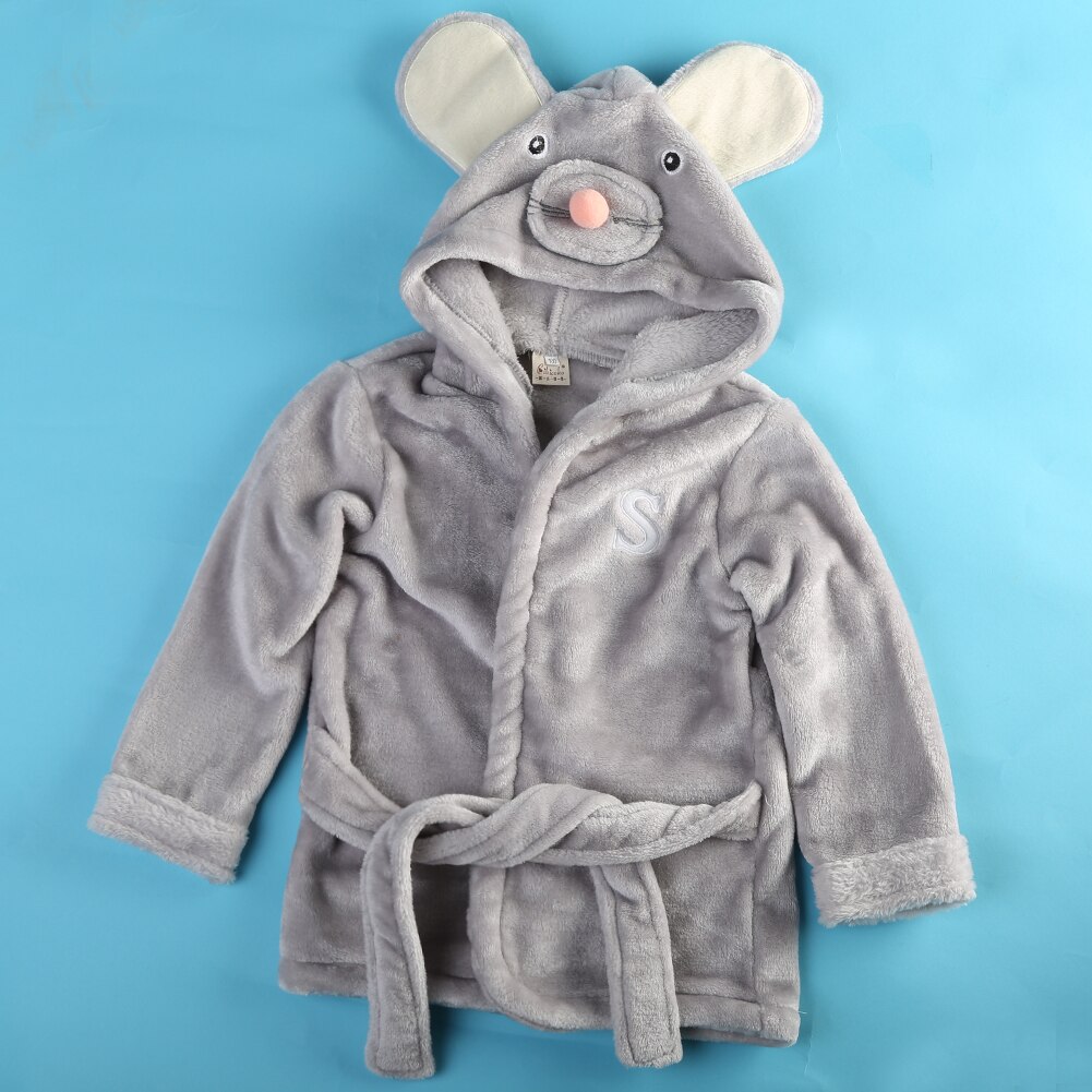 Cute Hooded Baby Infant Girl Boy Cotton Bath Towel Wrap Bathrobe Cute Cartoon Mouse/Panda/Bunny Bath Robes 1-5Y
