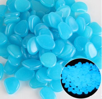 JOYLIVE – pierres décoratives pour Aquarium, pierres lumineuses qui brillent dans la nuit, pour le jardin, 20 pièces: Blue 20