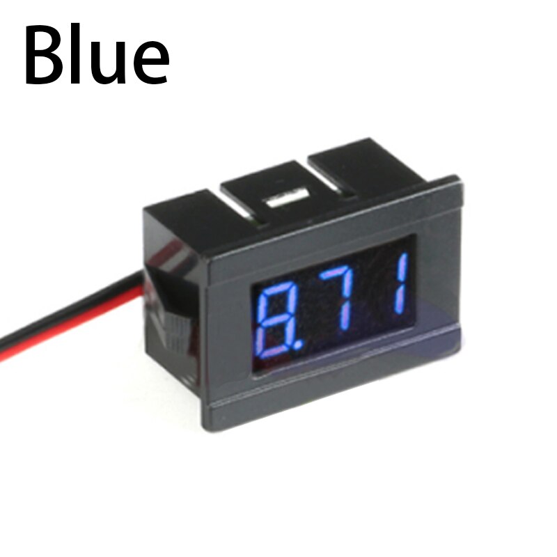 Mini Auto Voltmeter 12V Digital LED Display Volt Meter Gauge Voltage Panel Meter 2 Wires Car Accessoties for Automoble/Moto: Blue
