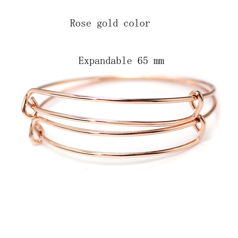 10 sztuk/partia dziecko dorosłych regulowany drut bransoletka bransoletka owinięte nadgarstek mankiet bransoletka bransoletki kobiet stany zjednoczone biżuteria: 65mm róża złoto