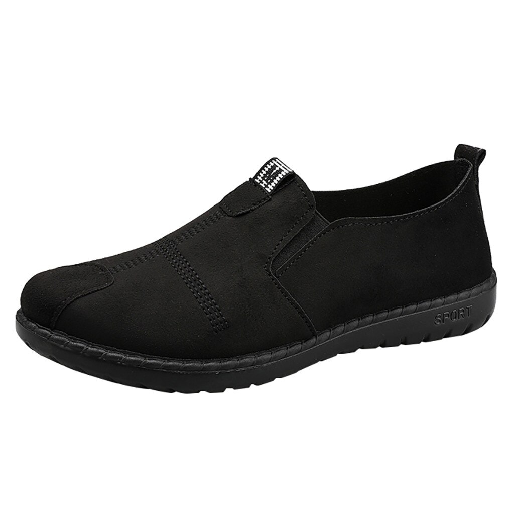 Women's Breathable Running Shoes - Slip-on Mesh Upper, Rubber Outsole, Cushioning: Black / 7.5