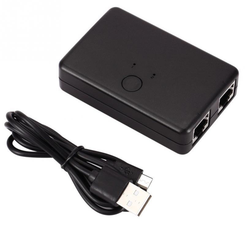 Enchufe y Play Internet Mini Hub interruptor de red estable portátil LAN CAT Selector interno externo hogar Oficina escritorio 2 puertos