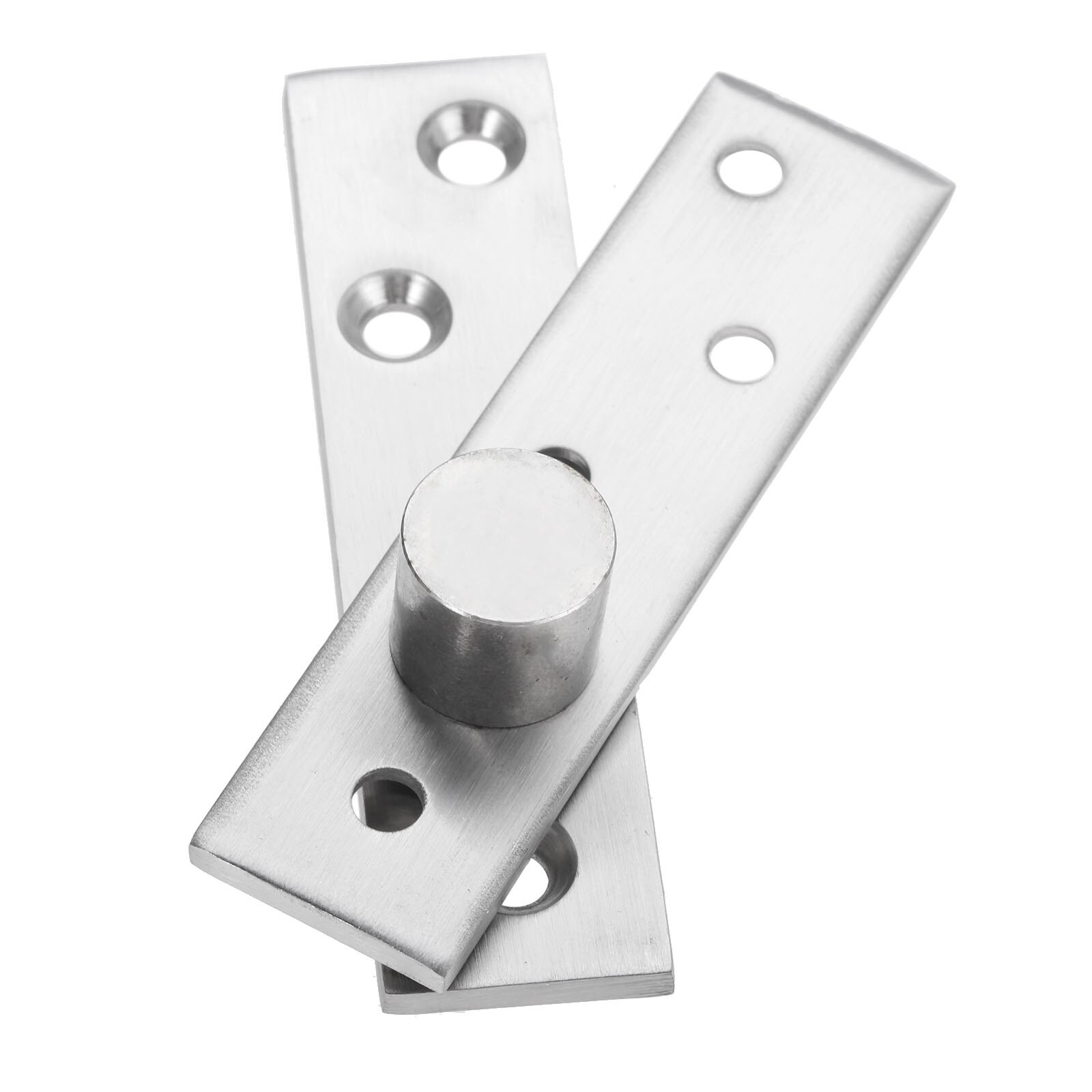 Bisagras pivotantes para puerta, accesorio giratorio de 100mm de acero inoxidable plateado, 360 grados, accesorios de Hardware