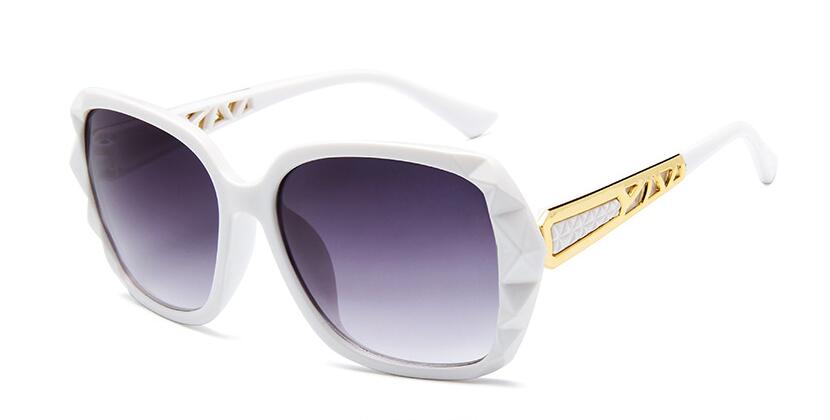 Dcm overdimensionerede firkantede solbriller kvinder sommer gradient stor stil klassiske sol solbriller  uv400: C4 hvide