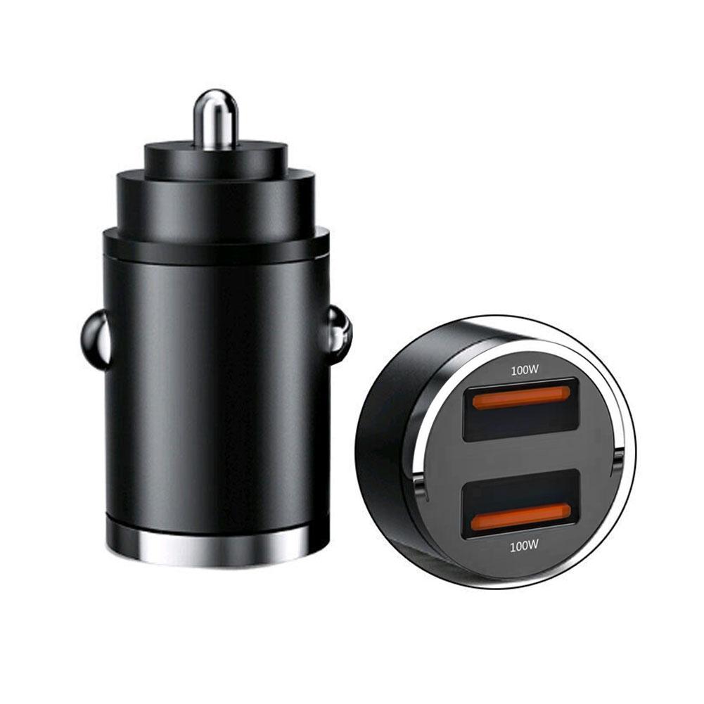 PD 20W chargeur de voiture Type C USB Portable 120W adaptateur de Charge Super rapide pour IPhone 14 Pro Max pour Huawei séparateur allume-cigare de voiture: Rouge