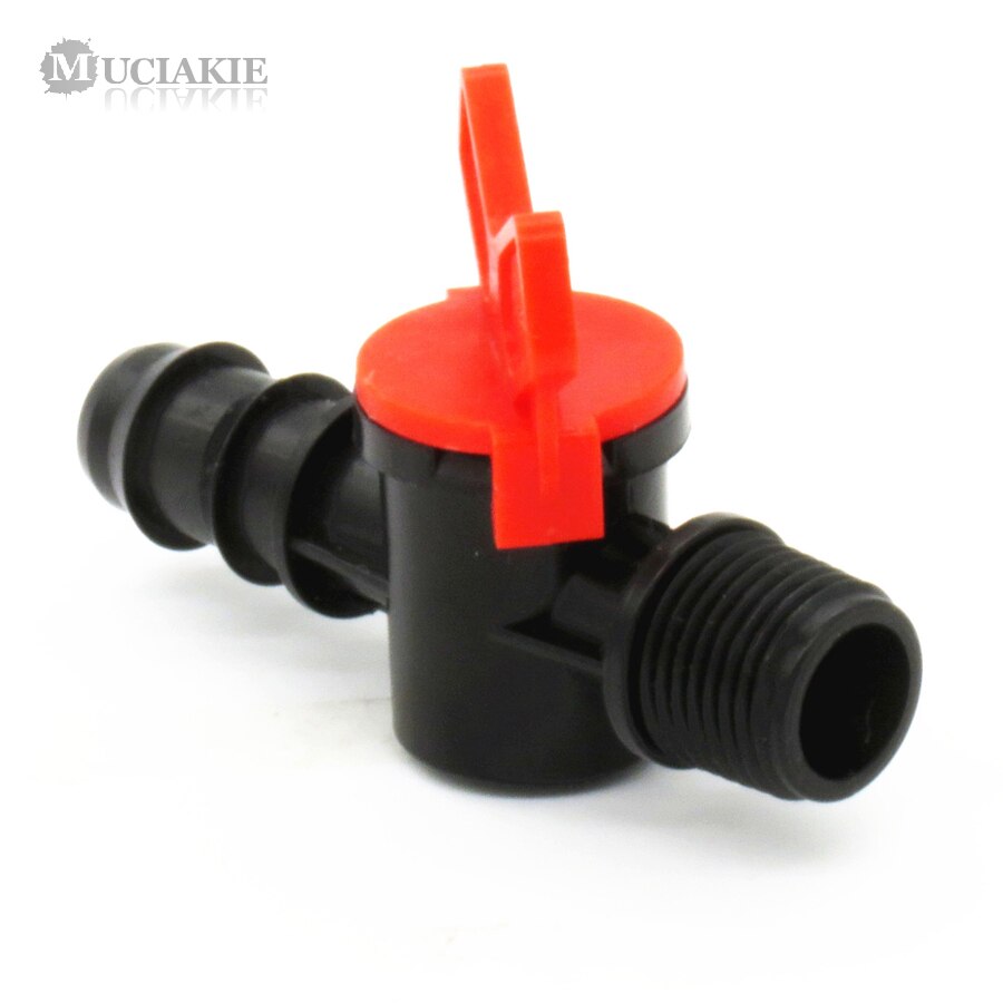 MUCIAKIE 1PC 1/2'' Male Thread Valve Connector to 20mm Garden Irrigation Fitting Micro Garden Pipe Drip Tape Adaptor
