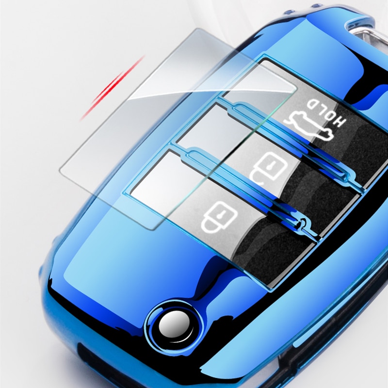 Tpu bil fjernbetjening nøgle fuld cover nøglering til kia  k2 k3 k4 k5 rio ql ceed sorento cerato sportage auto key protect shell cover