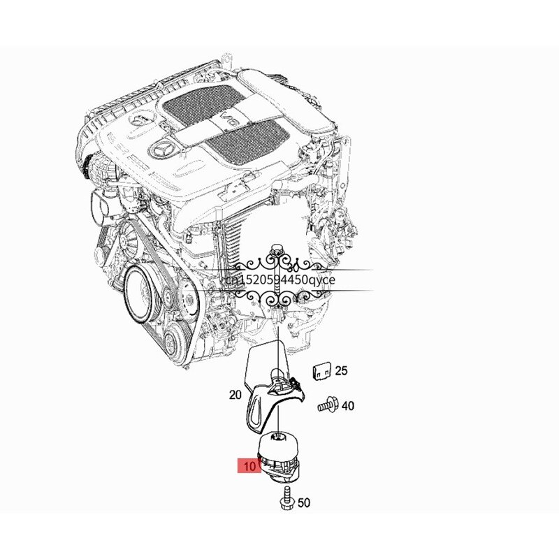 Motor schorsing rubber W212 E200 133mer ced esb enz134 136 234 E260 E250 E180 Vaste beugel rubber mouwen base