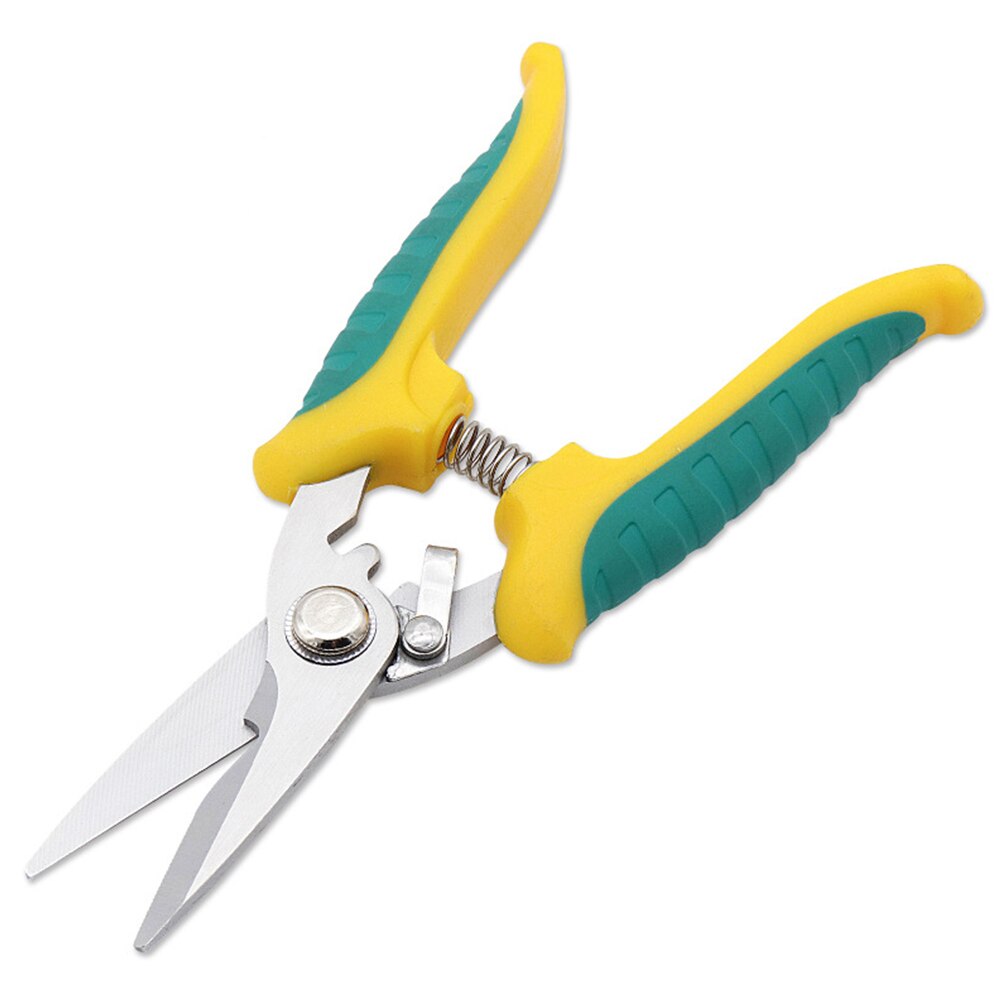 Stainless Steel Electrician Scissors Wire Shears w/ Safety Lock Spring Scissors Fruit Flower Branch Shears Garden Pruning Shears