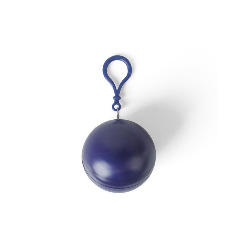 1 Pc Draagbare Wegwerp Regenjas Bal Plastic Regenkleding Reizen Emergency Regenponcho Wegwerp Sleutelhanger Bal: navy