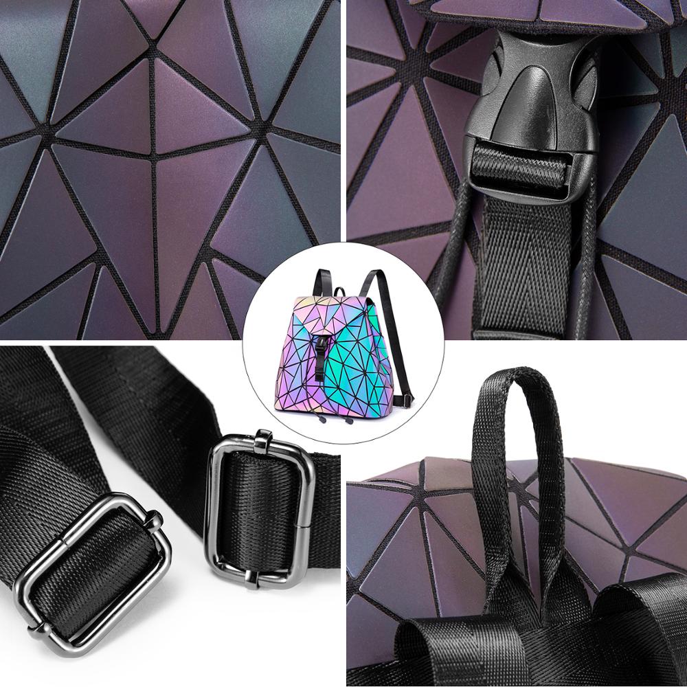 Mochila plegable para mujer, conjunto de 3 uds. De 3 uds., con geométrico