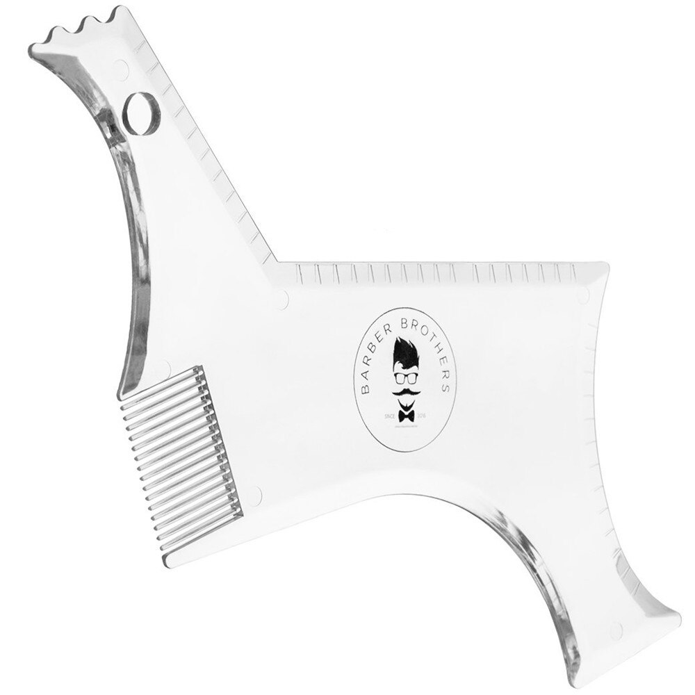 Beard Shaping Tool Template Double Sided Beard Comb Shaving & Hair Removal Razor Tool for Men: Transparent 2