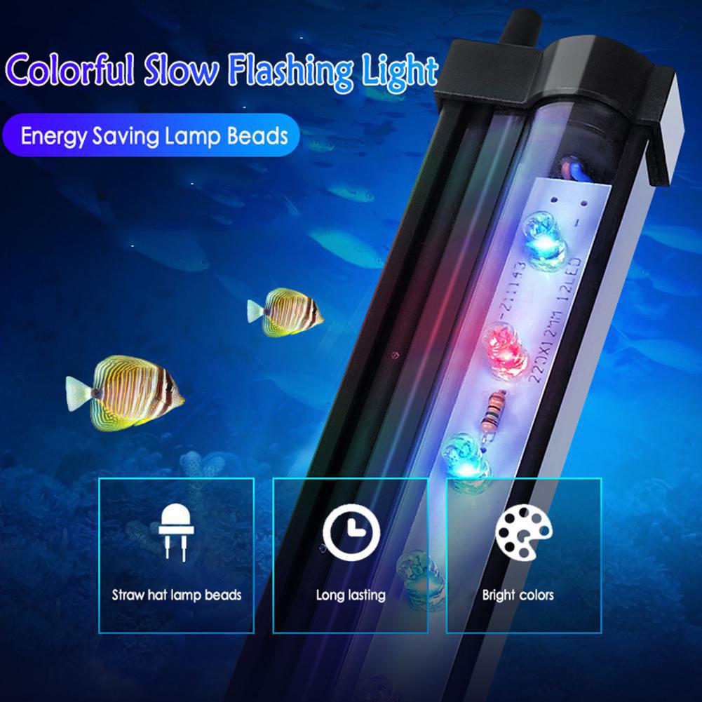 Fish Tank LED Bubble Light LED 7 Colors Change Aquarium Light Fish Bowl Submersible Light Air Bubble Lamp