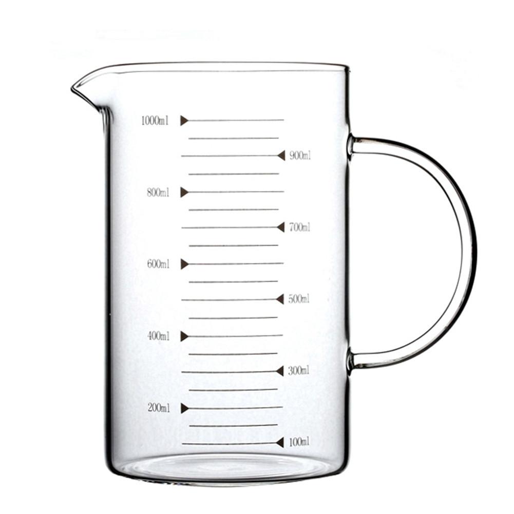 Glass With Scale Measuring Cup Transparent Glass Cups High Capacity High Temperature Resistant Milk Glass Juice Glass Fair: L