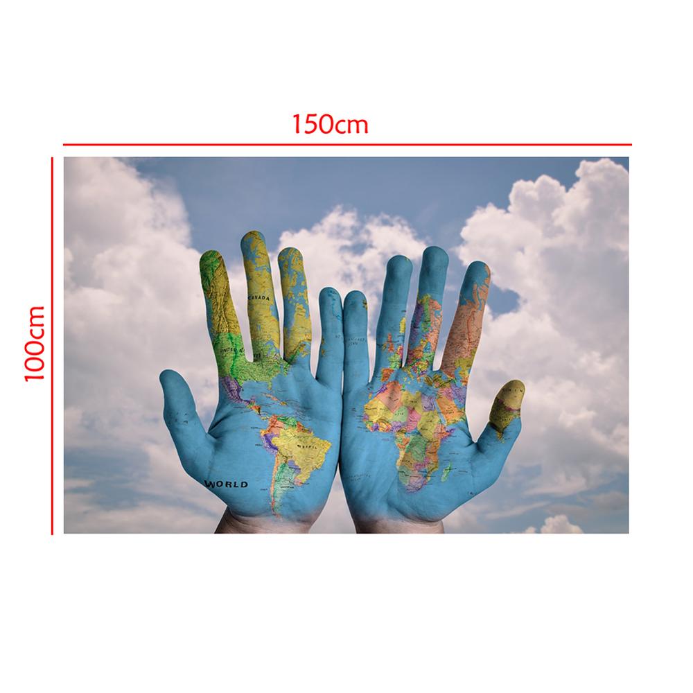 150x100cm World Map Theme Home Office Wall Decor Painting Photo Studio Background Props