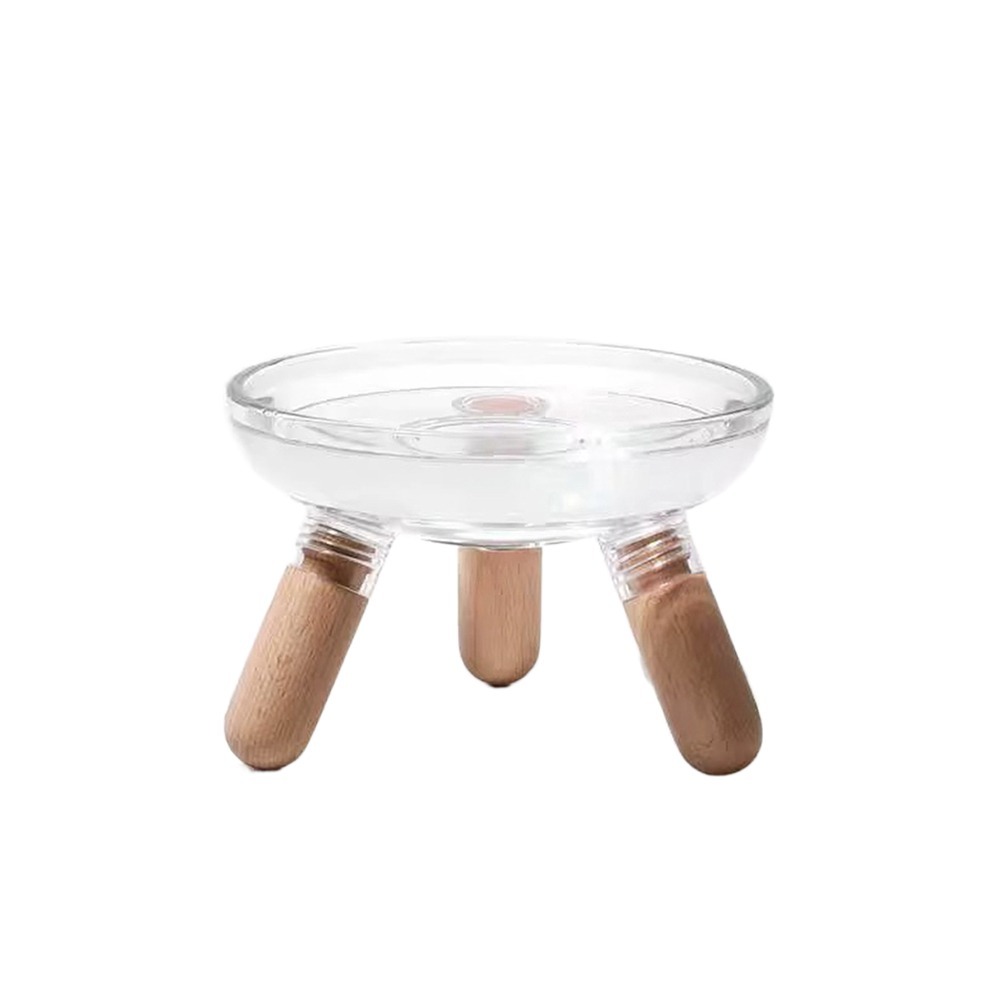 Beskytte halsen forhøennå katteskål stor diameter gjennomsiktig hevet kjæledyrmatskål sklisikker avtakbar kattemater med stativ: misligholde tittel