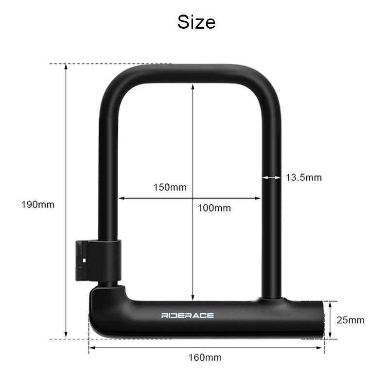Candado para bicicleta en forma de U, candados portátiles antirrobo reforzados de alta seguridad para patinete eléctrico, accesorios para ciclismo