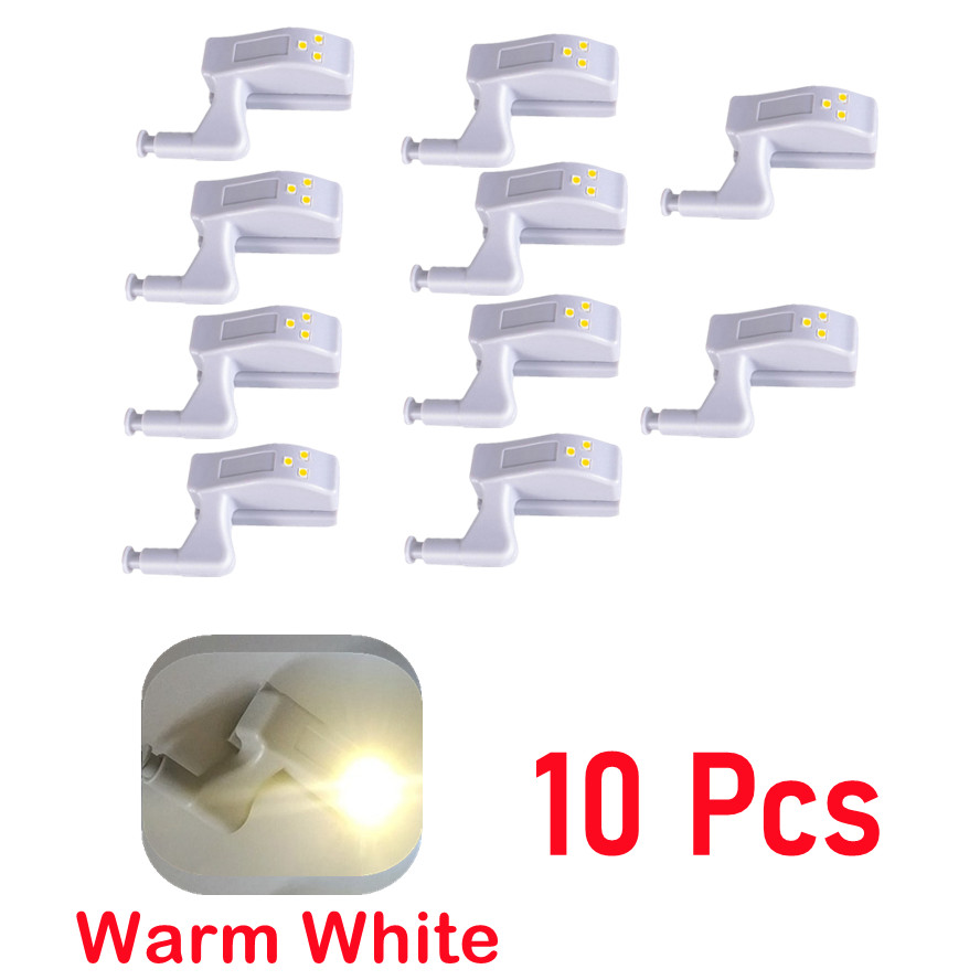 Luz LED 20 piezas para debajo del Armario, Sensor de luz Universal para Armario, lámpara de bisagra interior para Armario, cocina,: Amarillo cálido