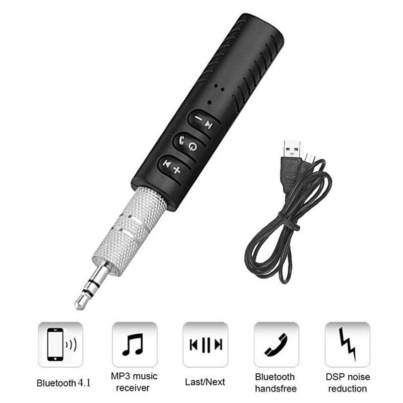 Oaoyeer manos libres Bluetooth coche Kits Auto 3,5mm Jack inalámbrico Aux Bluetooth receptor adaptador para auriculares PC MP3 altavoz