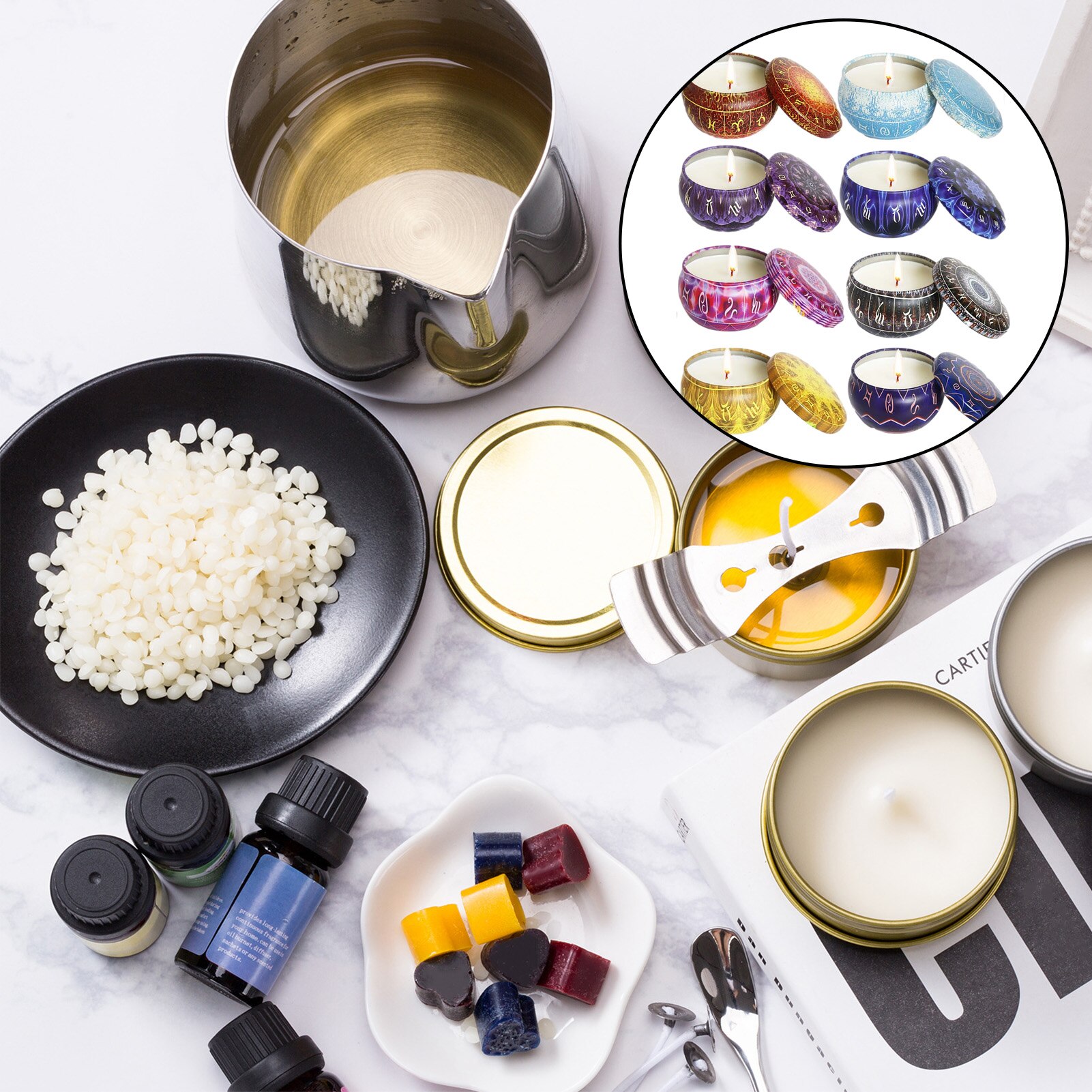 Kit de herramienta de artesanía de vela de bricolaje, velas de bricolaje herramientas de artesanía mecha de vela herramienta de fabricación de velas adecuada para principiantes fabricación de velas 43a