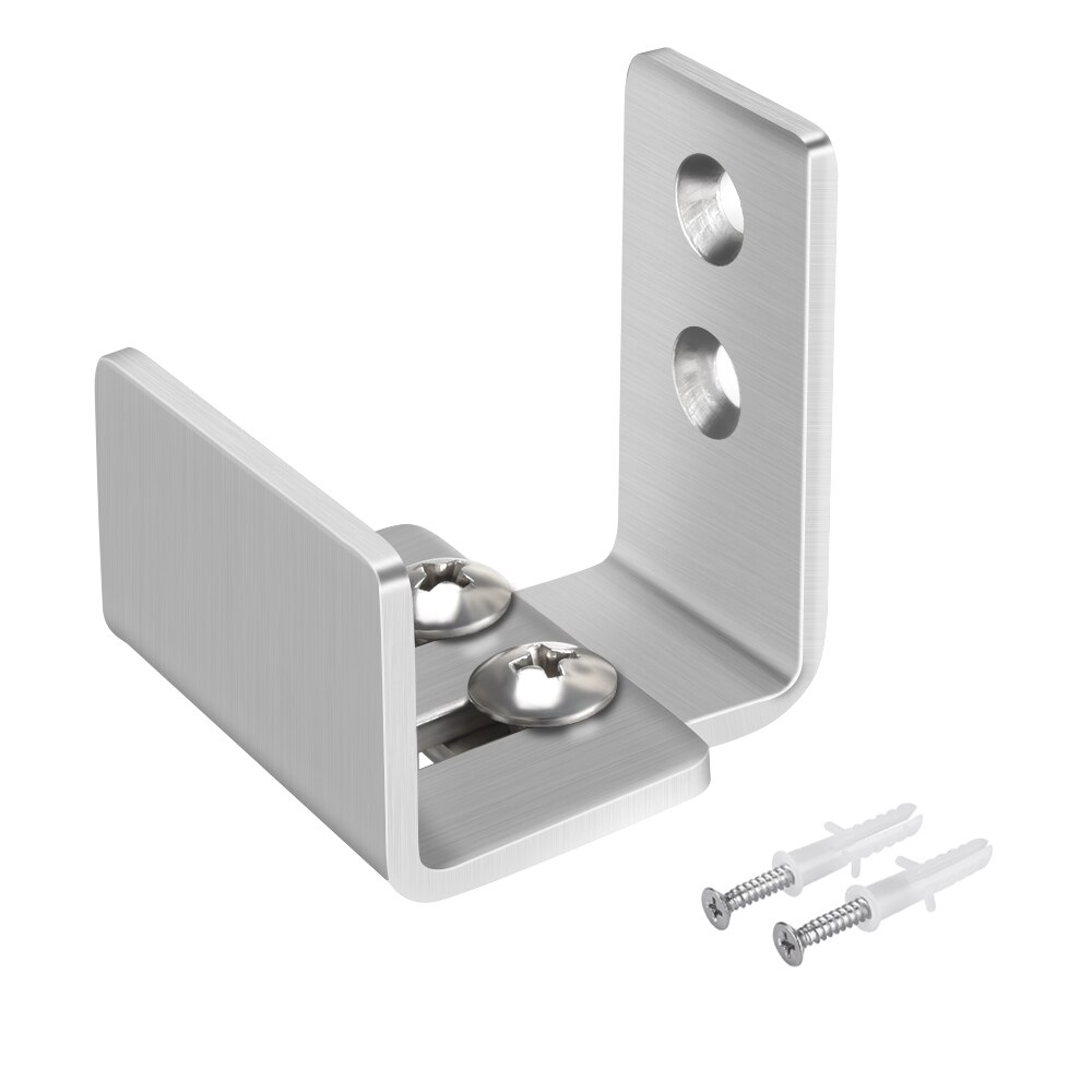 1set Stainless Steel Barn Door Bottom Stopper Slide Rail With Adjustable Screws Swing Stop Door Holders Floor Mounted Door Stops