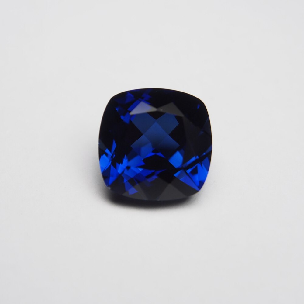 10*10 Mm 5 Cts 1 Stuk Lab Creat Sapphire Stone Royal Blue Losse Edelsteen Kussen Cut Sapphire Ring oorbel Voor