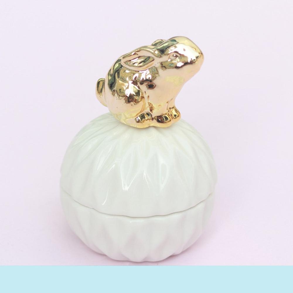 Złota biżuteria ceramiczna pudełko z pokrywą wiewiórka rozgwiazda ptak niedźwiedź królik schowek ins dziewczyna upominek w kształcie serca